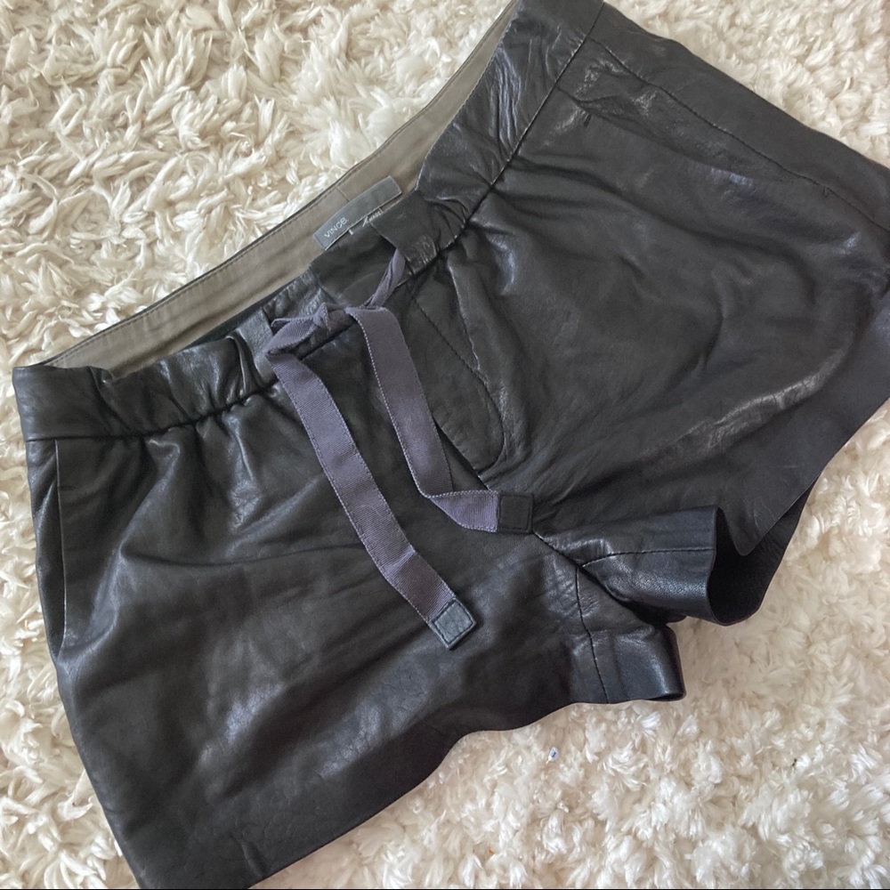 Vince Leather Shorts Sz 2 Black